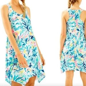 Lilly Pulitzer Melle Dress Serene Blue Tippy Top XL